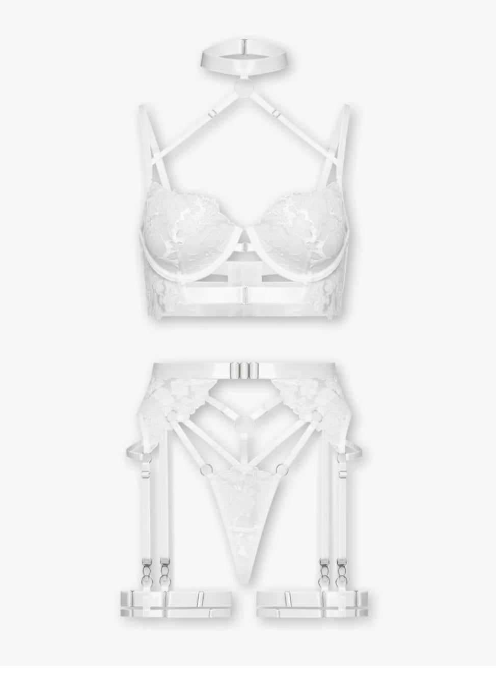 Brigitte Full Set in Blanc (3-pieces White) - Melyssa