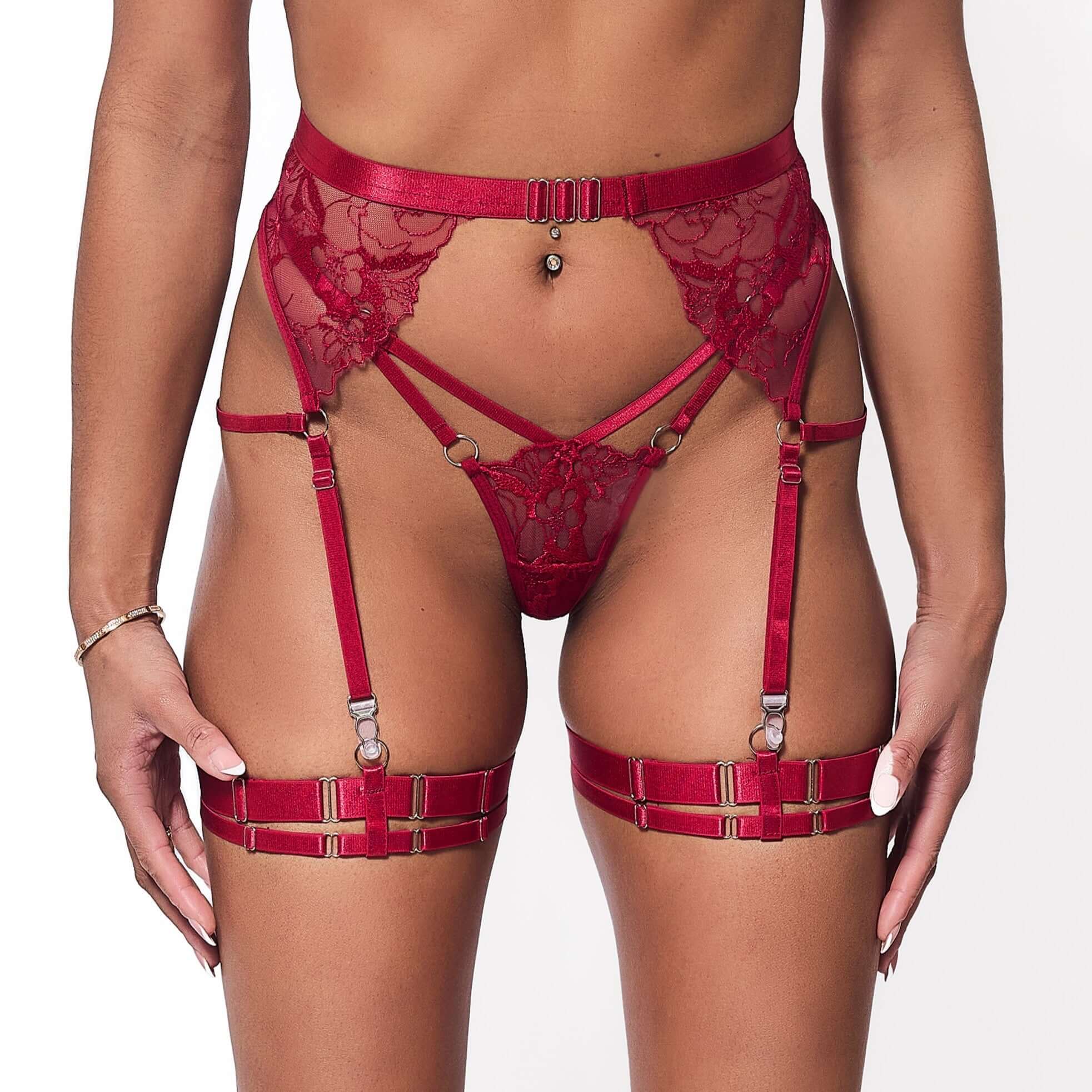 Brigitte Strappy Thong – Lace G-String Lingerie Melyssa