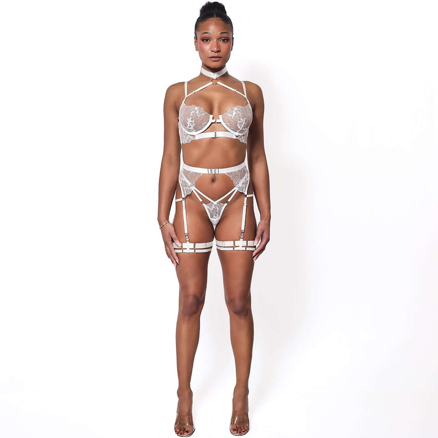 Brigitte Full Set in Blanc (3-pieces White) - Melyssa

white lingerie
sexy lingerie
luxury lingerie