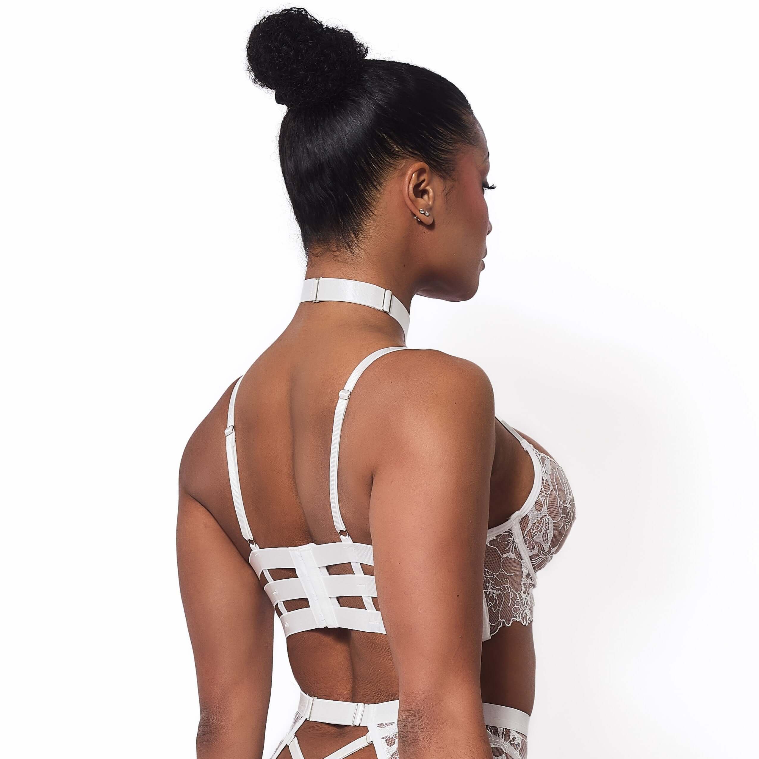 Brigitte Underwire Bra – Strappy Lace Lingerie (Noir, Rouge, Blanc) Melyssa